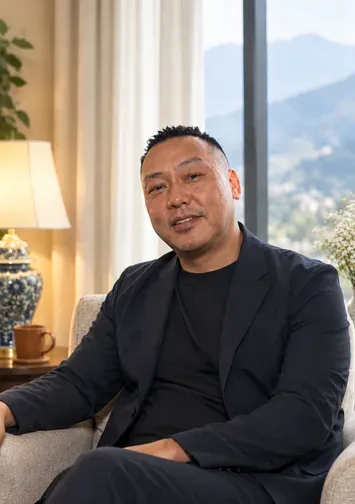 Chuck Ghale, Managing Partner and Sales Director, seated by a window with mountain views